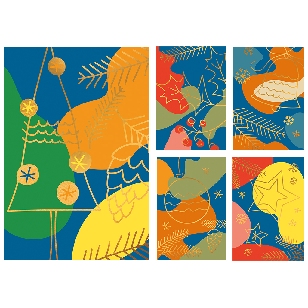 UNICEF 10 Biglietti Di Natale Solidali – Collezione Art 12, 15x15 Cm, Con Buste, 5 Disegni Assortiti, Carta Ecologica
